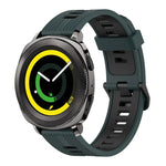 สายซิลิโคนลายแนวตั้งสองสีขนาด 20 มม. สำหรับ Samsung Galaxy Watch 42 มม., สำหรับ Samsung Gear Sport, สำหรับ Samsung Gear S2 Classic