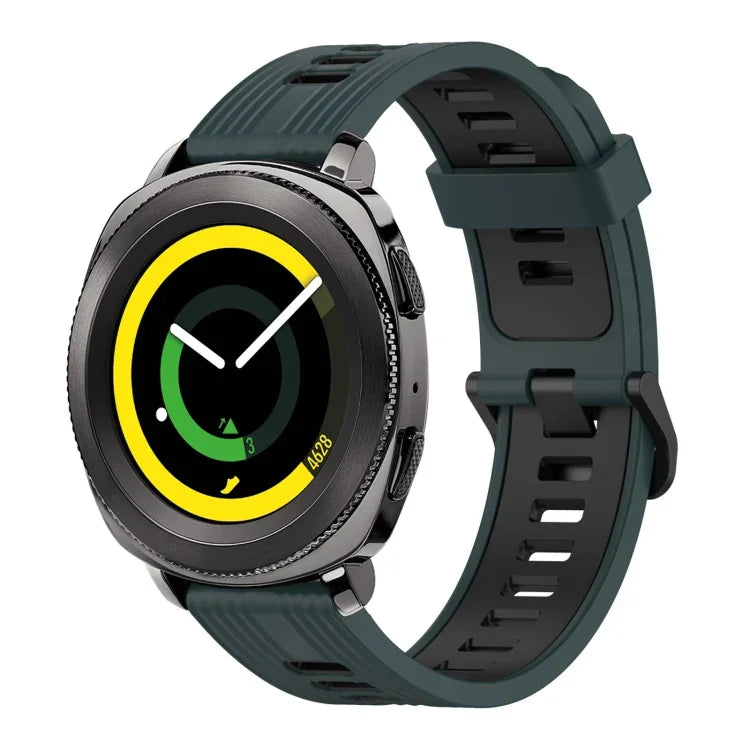 สายซิลิโคนลายแนวตั้งสองสีขนาด 20 มม. สำหรับ Samsung Galaxy Watch 42 มม., สำหรับ Samsung Gear Sport, สำหรับ Samsung Gear S2 Classic