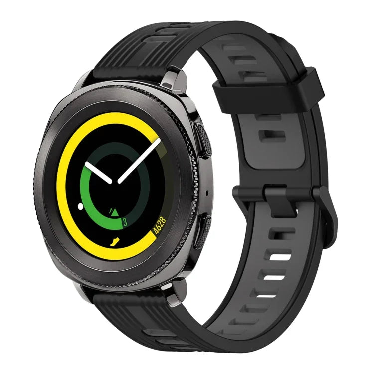 สายซิลิโคนลายแนวตั้งสองสีขนาด 20 มม. สำหรับ Samsung Galaxy Watch 42 มม., สำหรับ Samsung Gear Sport, สำหรับ Samsung Gear S2 Classic