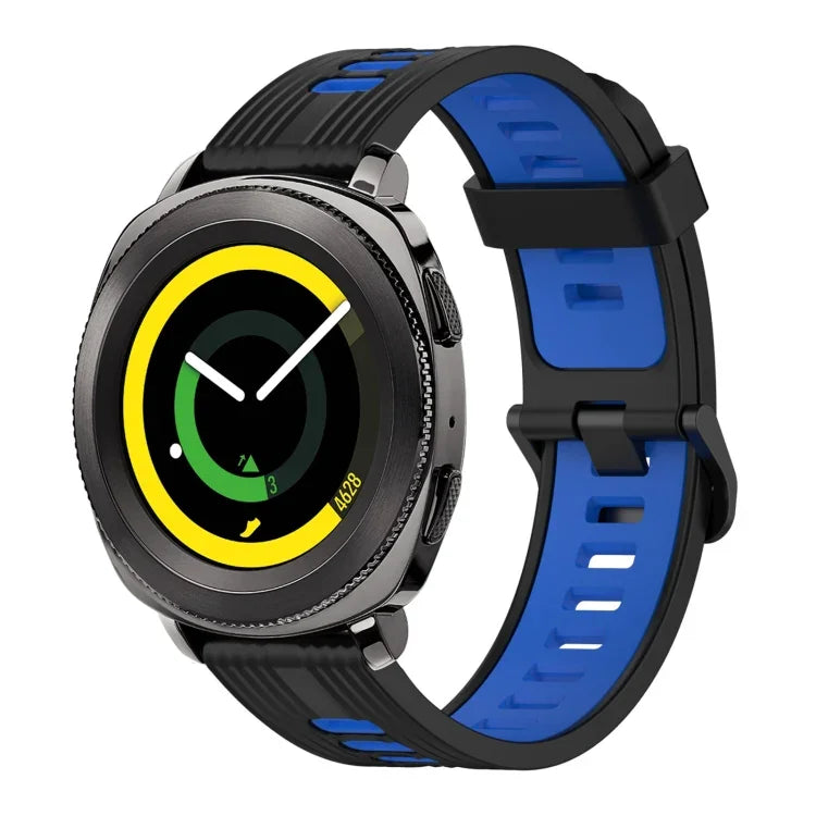 สายซิลิโคนลายแนวตั้งสองสีขนาด 20 มม. สำหรับ Samsung Galaxy Watch 42 มม., สำหรับ Samsung Gear Sport, สำหรับ Samsung Gear S2 Classic