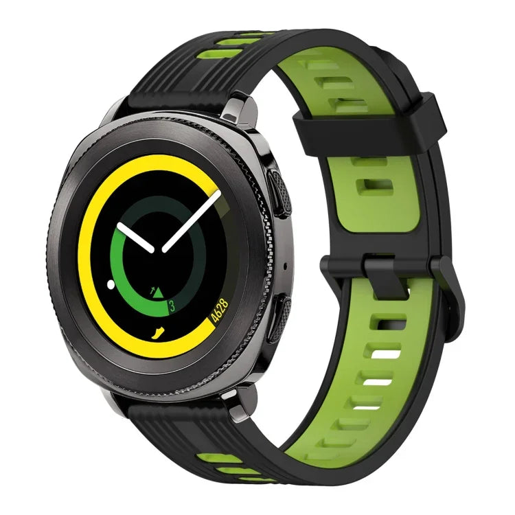 สายซิลิโคนลายแนวตั้งสองสีขนาด 20 มม. สำหรับ Samsung Galaxy Watch 42 มม., สำหรับ Samsung Gear Sport, สำหรับ Samsung Gear S2 Classic