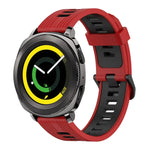 สายซิลิโคนลายแนวตั้งสองสีขนาด 20 มม. สำหรับ Samsung Galaxy Watch 42 มม., สำหรับ Samsung Gear Sport, สำหรับ Samsung Gear S2 Classic