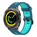 สายซิลิโคนลายแนวตั้งสองสีขนาด 20 มม. สำหรับ Samsung Galaxy Watch 42 มม., สำหรับ Samsung Gear Sport, สำหรับ Samsung Gear S2 Classic