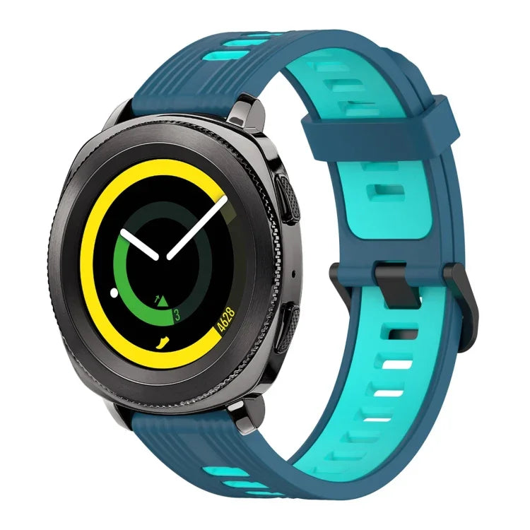 สายซิลิโคนลายแนวตั้งสองสีขนาด 20 มม. สำหรับ Samsung Galaxy Watch 42 มม., สำหรับ Samsung Gear Sport, สำหรับ Samsung Gear S2 Classic