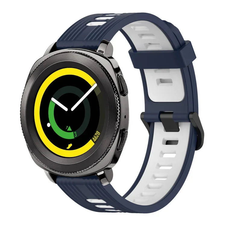 สายซิลิโคนลายแนวตั้งสองสีขนาด 20 มม. สำหรับ Samsung Galaxy Watch 42 มม., สำหรับ Samsung Gear Sport, สำหรับ Samsung Gear S2 Classic