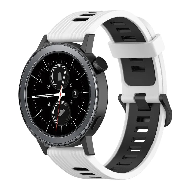 สายซิลิโคนลายแนวตั้งสองสีขนาด 20 มม. สำหรับ Samsung Galaxy Watch 42 มม., สำหรับ Samsung Gear Sport, สำหรับ Samsung Gear S2 Classic