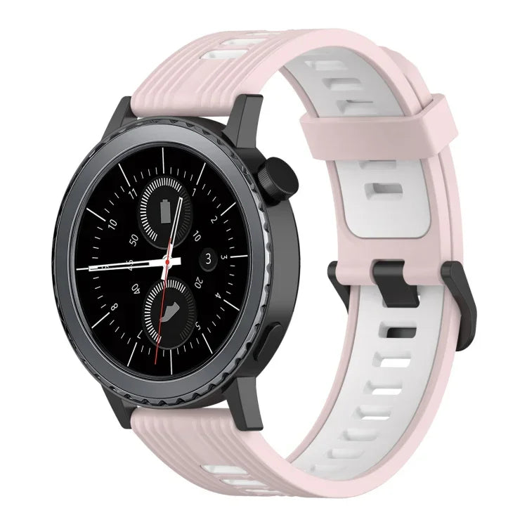สายซิลิโคนลายแนวตั้งสองสีขนาด 20 มม. สำหรับ Samsung Galaxy Watch 42 มม., สำหรับ Samsung Gear Sport, สำหรับ Samsung Gear S2 Classic