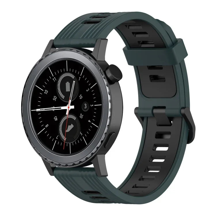 สายซิลิโคนลายแนวตั้งสองสีขนาด 20 มม. สำหรับ Samsung Galaxy Watch 42 มม., สำหรับ Samsung Gear Sport, สำหรับ Samsung Gear S2 Classic