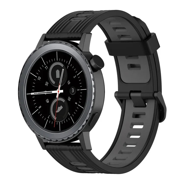 สายซิลิโคนลายแนวตั้งสองสีขนาด 20 มม. สำหรับ Samsung Galaxy Watch 42 มม., สำหรับ Samsung Gear Sport, สำหรับ Samsung Gear S2 Classic