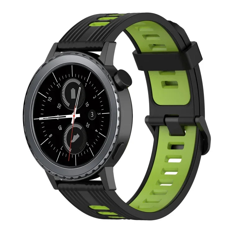 สายซิลิโคนลายแนวตั้งสองสีขนาด 20 มม. สำหรับ Samsung Galaxy Watch 42 มม., สำหรับ Samsung Gear Sport, สำหรับ Samsung Gear S2 Classic