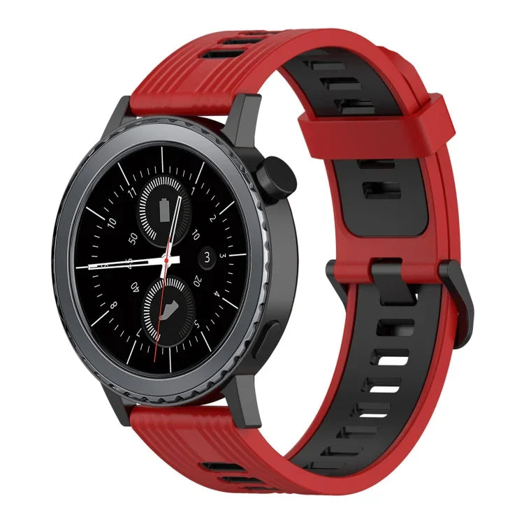 สายซิลิโคนลายแนวตั้งสองสีขนาด 20 มม. สำหรับ Samsung Galaxy Watch 42 มม., สำหรับ Samsung Gear Sport, สำหรับ Samsung Gear S2 Classic