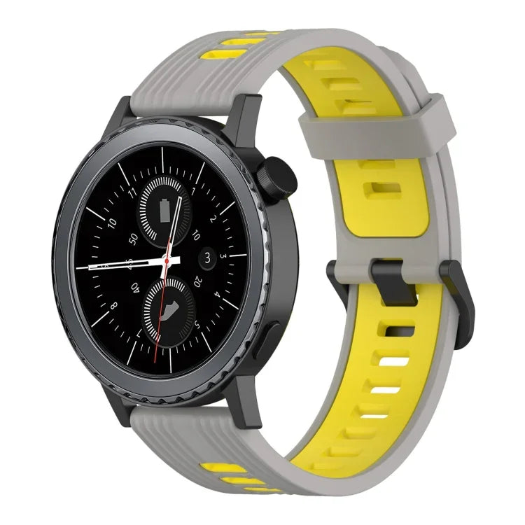 สายซิลิโคนลายแนวตั้งสองสีขนาด 20 มม. สำหรับ Samsung Galaxy Watch 42 มม., สำหรับ Samsung Gear Sport, สำหรับ Samsung Gear S2 Classic