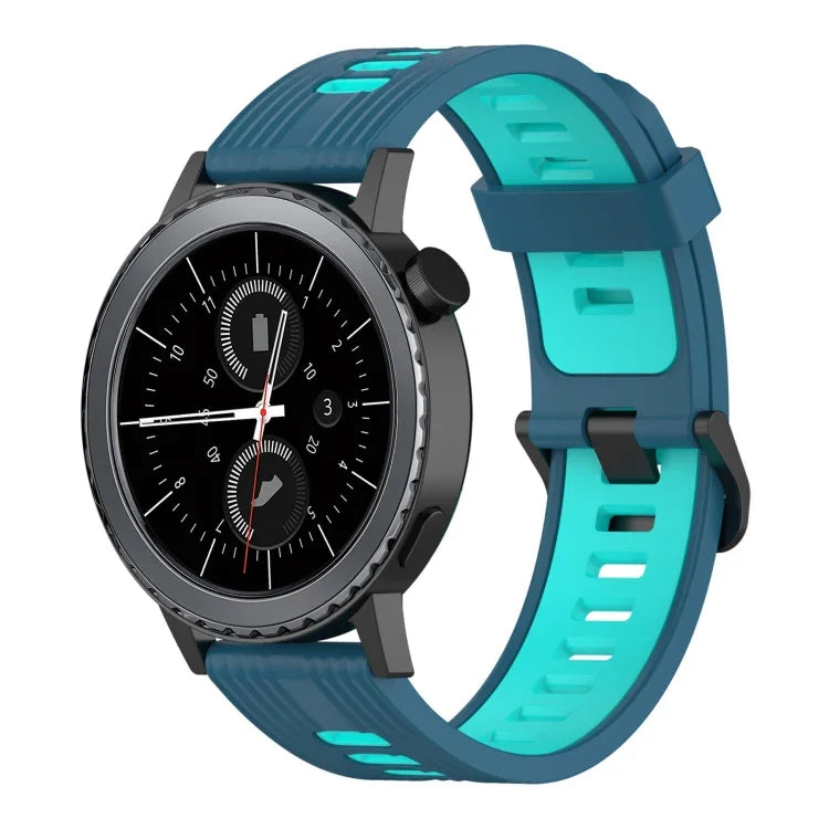 สายซิลิโคนลายแนวตั้งสองสีขนาด 20 มม. สำหรับ Samsung Galaxy Watch 42 มม., สำหรับ Samsung Gear Sport, สำหรับ Samsung Gear S2 Classic