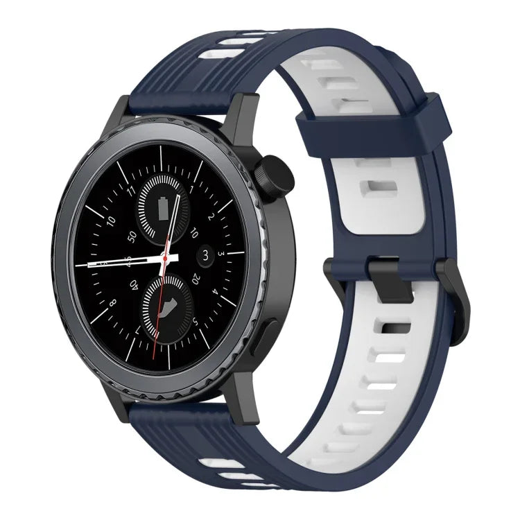 สายซิลิโคนลายแนวตั้งสองสีขนาด 20 มม. สำหรับ Samsung Galaxy Watch 42 มม., สำหรับ Samsung Gear Sport, สำหรับ Samsung Gear S2 Classic