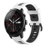 22mm Vertical Pattern Two-Color Silicone Watch Band, For Amazfit 2 Stratos, For  Amazfit Z