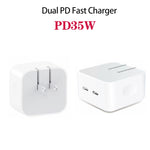 อะแดปเตอร์ชาร์จไฟ PD 35W สองพอร์ต USB-C / Type-C สำหรับ iPhone / iPad ปลั๊ก US
