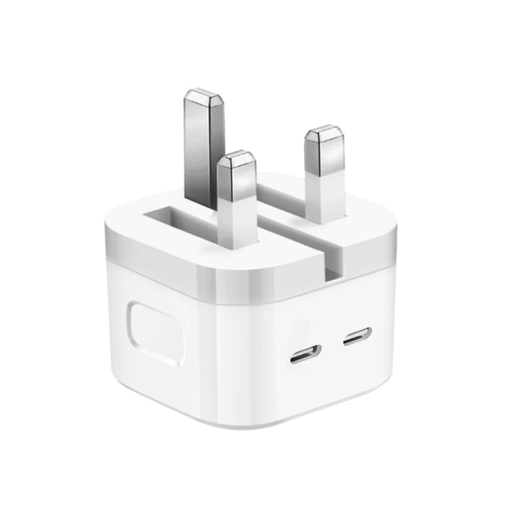 อะแดปเตอร์ชาร์จไฟ PD 35W สองพอร์ต USB-C / Type-C สำหรับ iPhone / iPad ปลั๊ก UK
