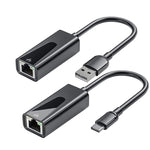 อะแดปเตอร์การ์ดเครือข่าย RJ45 ความเร็ว 1000Mbps USB Ethernet, USB 3.0, Type-C