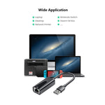 อะแดปเตอร์การ์ดเครือข่าย RJ45 ความเร็ว 1000Mbps USB Ethernet, USB 3.0, Type-C