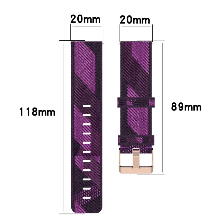 20mm Nylon Woven Watch Band, For Huawei Watch GT3 Pro 43mm, For Huawei Watch GT3 42mm, For Huawei Watch GT2 42mm, For Huawei Watch 2, For Honor Watch ES, For Honor MagicWatch2 42mm