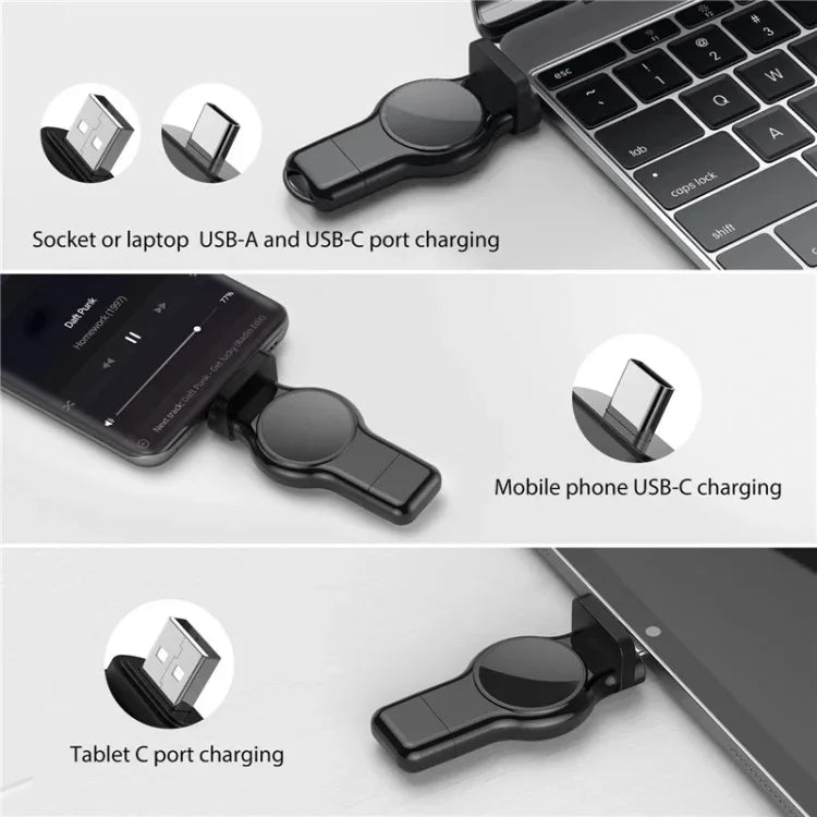 ที่ชาร์จไร้สายแม่เหล็กเร็ว 2 in 1 Type C / USB-C เป็น USB-A สำหรับ Apple Watch รุ่น A05