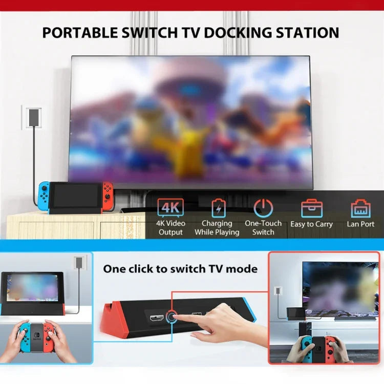 อะแดปเตอร์ HDMI 4K พร้อมพอร์ต LAN 1000Mbs สำหรับ Nintendo Switch/Switch OLED (รุ่น LAN), รุ่น LAN