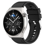 Protruding Head Silicone Strap Silver Buckle, For Huawei Watch GT2 42mm / Watch 2 20mm, For Honor Magic Watch 2 42mm 20mm