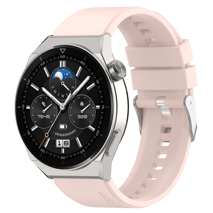 Protruding Head Silicone Strap Silver Buckle, For Huawei Watch GT2 42mm / Watch 2 20mm, For Honor Magic Watch 2 42mm 20mm