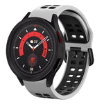 สายซิลิโคนระบายอากาศสองสีขนาด 20 มม. สำหรับ Samsung Galaxy Watch 5 40 มม. สำหรับ Samsung Galaxy Watch 5 44 มม.