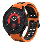 สายซิลิโคนระบายอากาศสองสีขนาด 20 มม. สำหรับ Samsung Galaxy Watch 5 40 มม. สำหรับ Samsung Galaxy Watch 5 44 มม.