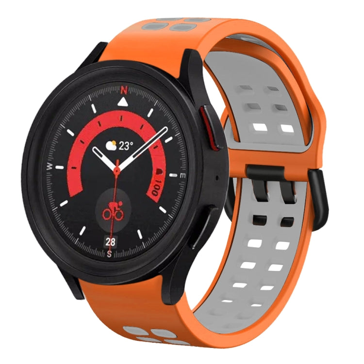 สายซิลิโคนระบายอากาศสองสีขนาด 20 มม. สำหรับ Samsung Galaxy Watch 5 40 มม. สำหรับ Samsung Galaxy Watch 5 44 มม.