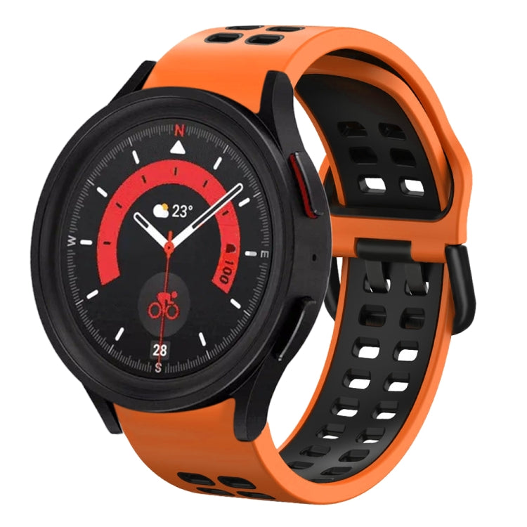 สายซิลิโคนระบายอากาศสองสีขนาด 20 มม. สำหรับ Samsung Galaxy Watch 5 40 มม. สำหรับ Samsung Galaxy Watch 5 44 มม.