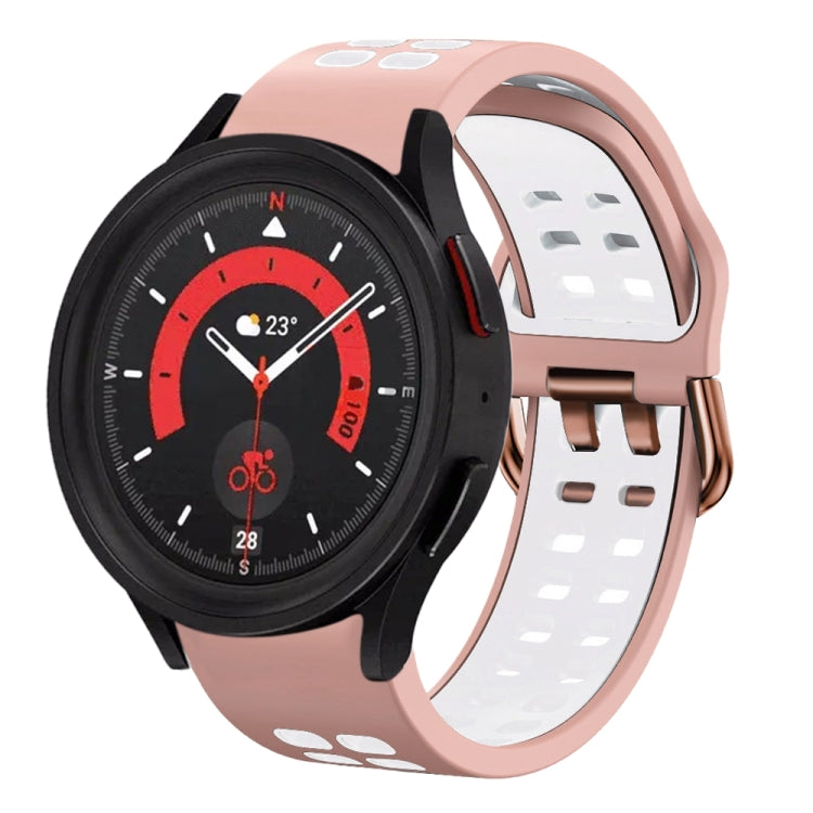 สายซิลิโคนระบายอากาศสองสีขนาด 20 มม. สำหรับ Samsung Galaxy Watch 5 40 มม. สำหรับ Samsung Galaxy Watch 5 44 มม.
