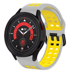 สายซิลิโคนระบายอากาศสองสีขนาด 20 มม. สำหรับ Samsung Galaxy Watch 5 40 มม. สำหรับ Samsung Galaxy Watch 5 44 มม.