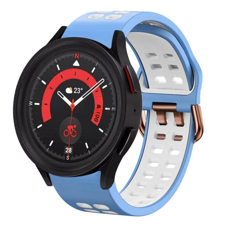 สายซิลิโคนระบายอากาศสองสีขนาด 20 มม. สำหรับ Samsung Galaxy Watch 5 40 มม. สำหรับ Samsung Galaxy Watch 5 44 มม.