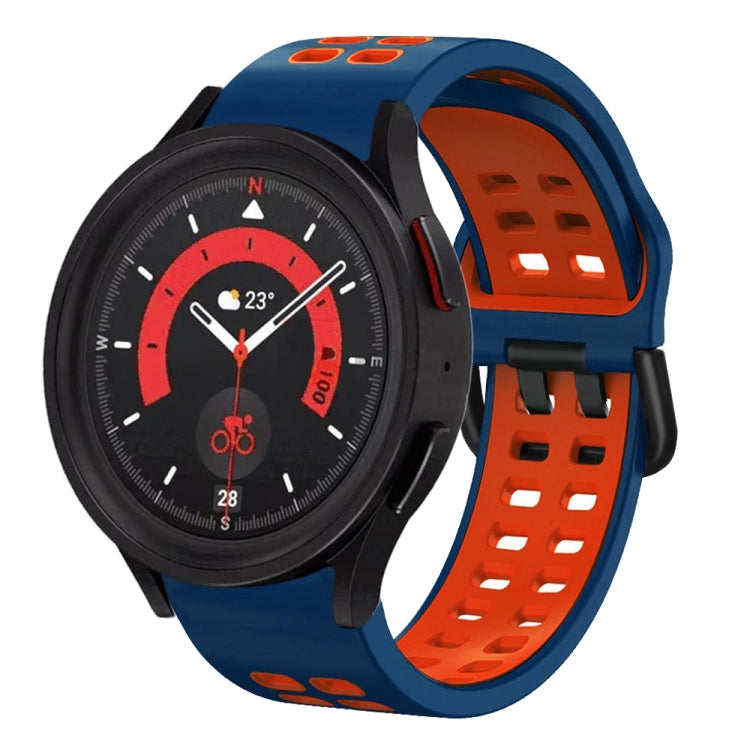 สายซิลิโคนระบายอากาศสองสีขนาด 20 มม. สำหรับ Samsung Galaxy Watch 5 40 มม. สำหรับ Samsung Galaxy Watch 5 44 มม.