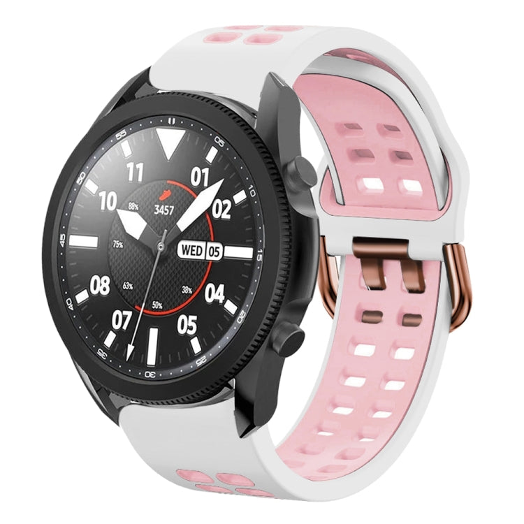 สายซิลิโคนระบายอากาศสองสีขนาด 20 มม. สำหรับ Samsung Galaxy Watch 5 Pro 45 มม. สำหรับ Samsung Galaxy Watch 4 40 มม.