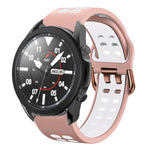 สายซิลิโคนระบายอากาศสองสีขนาด 20 มม. สำหรับ Samsung Galaxy Watch 5 Pro 45 มม. สำหรับ Samsung Galaxy Watch 4 40 มม.