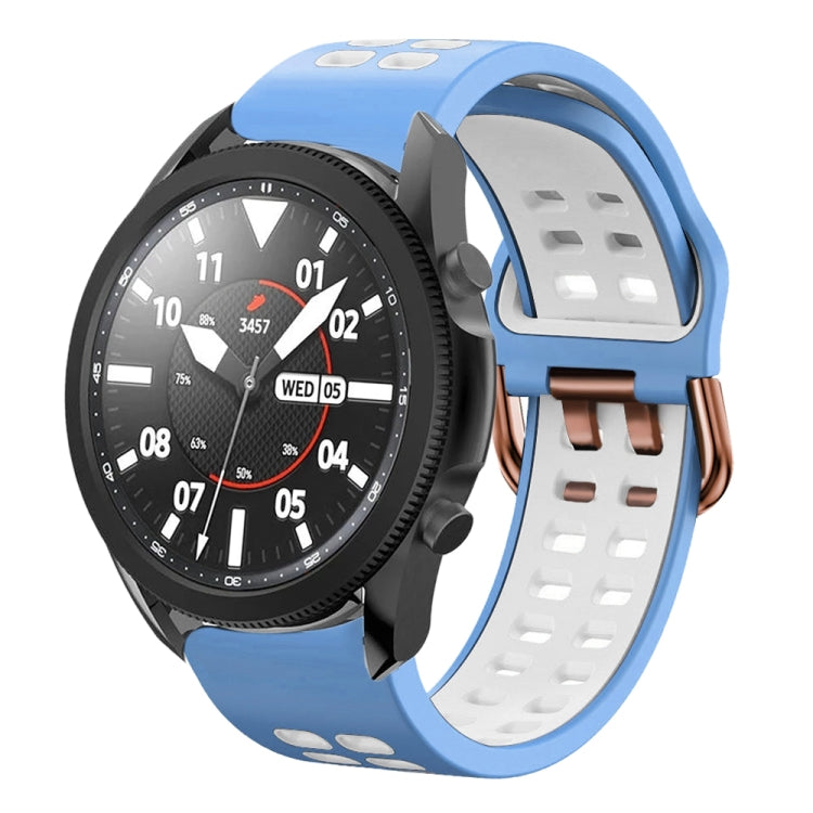 สายซิลิโคนระบายอากาศสองสีขนาด 20 มม. สำหรับ Samsung Galaxy Watch 5 Pro 45 มม. สำหรับ Samsung Galaxy Watch 4 40 มม.