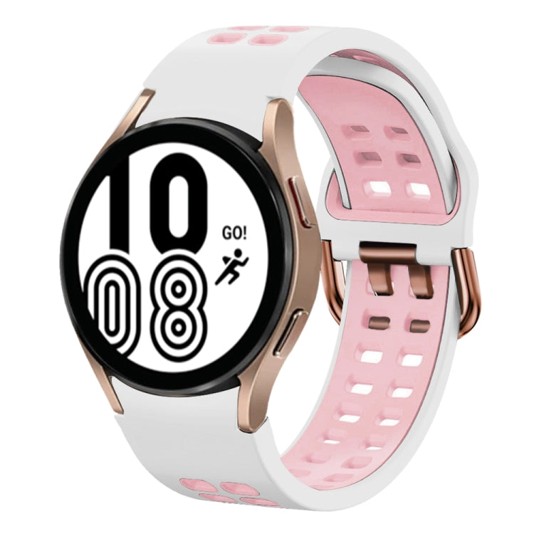 สายซิลิโคนระบายอากาศสองสีขนาด 20 มม. สำหรับ Samsung Galaxy Watch 5 Pro 45 มม. สำหรับ Samsung Galaxy Watch 4 40 มม.