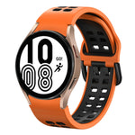 สายซิลิโคนระบายอากาศสองสีขนาด 20 มม. สำหรับ Samsung Galaxy Watch 5 Pro 45 มม. สำหรับ Samsung Galaxy Watch 4 40 มม.
