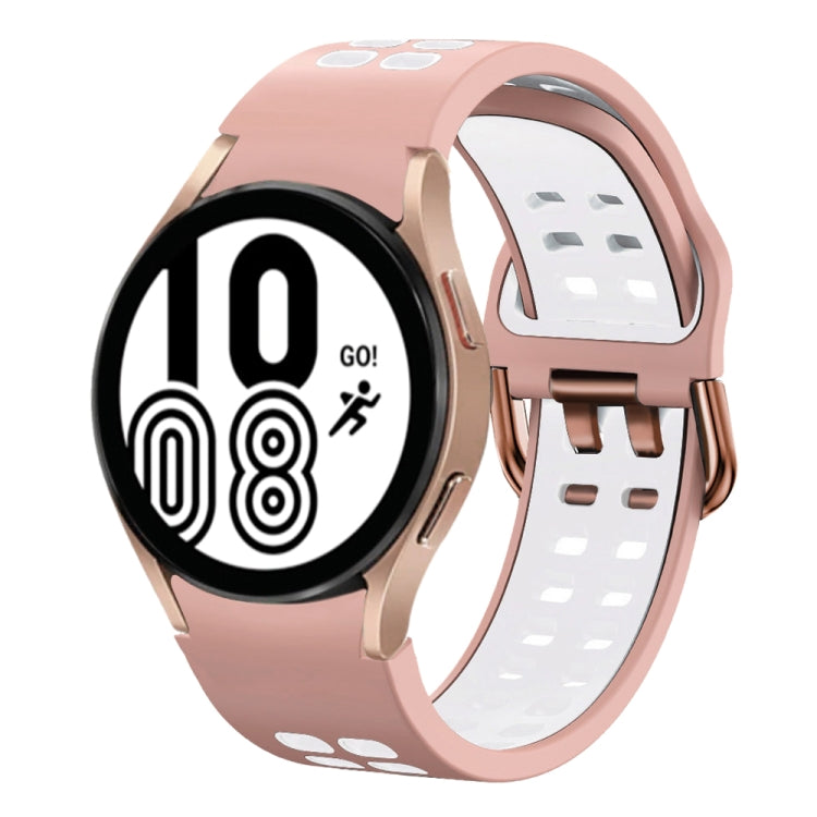 สายซิลิโคนระบายอากาศสองสีขนาด 20 มม. สำหรับ Samsung Galaxy Watch 5 Pro 45 มม. สำหรับ Samsung Galaxy Watch 4 40 มม.