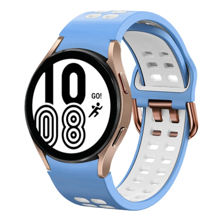 สายซิลิโคนระบายอากาศสองสีขนาด 20 มม. สำหรับ Samsung Galaxy Watch 5 Pro 45 มม. สำหรับ Samsung Galaxy Watch 4 40 มม.