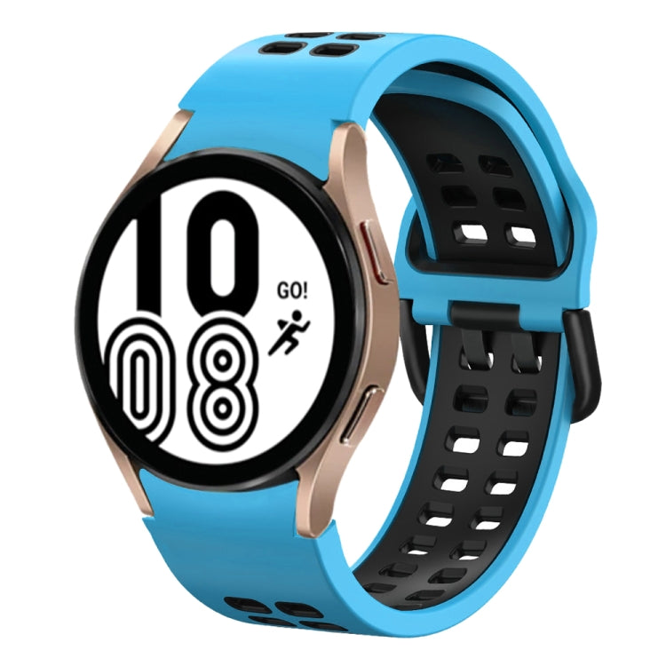 สายซิลิโคนระบายอากาศสองสีขนาด 20 มม. สำหรับ Samsung Galaxy Watch 5 Pro 45 มม. สำหรับ Samsung Galaxy Watch 4 40 มม.