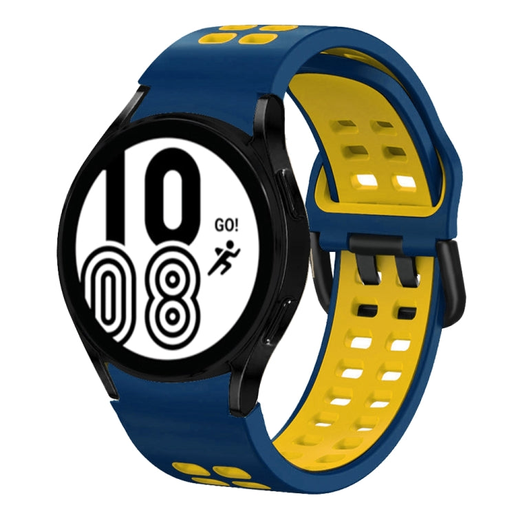 สายซิลิโคนระบายอากาศสองสีขนาด 20 มม. สำหรับ Samsung Galaxy Watch 5 Pro 45 มม. สำหรับ Samsung Galaxy Watch 4 40 มม.