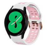 สายรัดนาฬิกาซิลิโคนสองสีระบายอากาศขนาด 20 มม. สำหรับ Samsung Galaxy Watch 4 ขนาด 44 มม., สำหรับ Samsung Galaxy Watch 4 Classic ขนาด 46 มม.