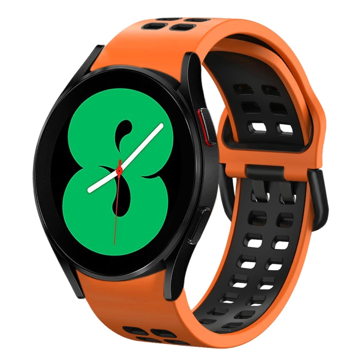 สายรัดนาฬิกาซิลิโคนสองสีระบายอากาศขนาด 20 มม. สำหรับ Samsung Galaxy Watch 4 ขนาด 44 มม., สำหรับ Samsung Galaxy Watch 4 Classic ขนาด 46 มม.