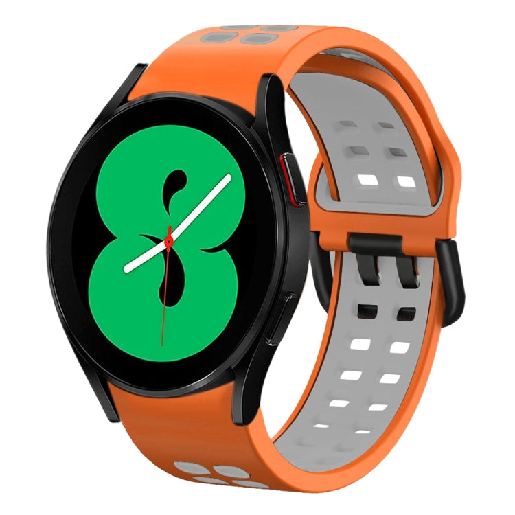 สายรัดนาฬิกาซิลิโคนสองสีระบายอากาศขนาด 20 มม. สำหรับ Samsung Galaxy Watch 4 ขนาด 44 มม., สำหรับ Samsung Galaxy Watch 4 Classic ขนาด 46 มม.