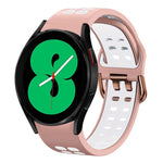 สายรัดนาฬิกาซิลิโคนสองสีระบายอากาศขนาด 20 มม. สำหรับ Samsung Galaxy Watch 4 ขนาด 44 มม., สำหรับ Samsung Galaxy Watch 4 Classic ขนาด 46 มม.