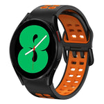 สายรัดนาฬิกาซิลิโคนสองสีระบายอากาศขนาด 20 มม. สำหรับ Samsung Galaxy Watch 4 ขนาด 44 มม., สำหรับ Samsung Galaxy Watch 4 Classic ขนาด 46 มม.